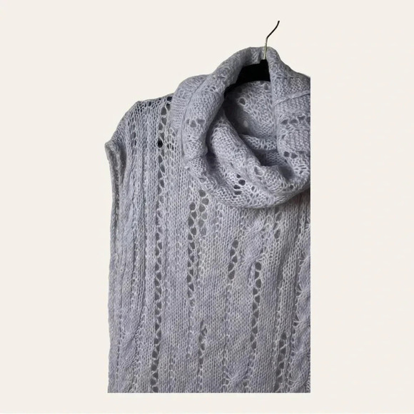 0438. Free PEOPLE SUGAR CLOUD COMBO SWEATER DRESS KNITTED TURTLE NECK MAXI LEN. - Picture 8 of 16